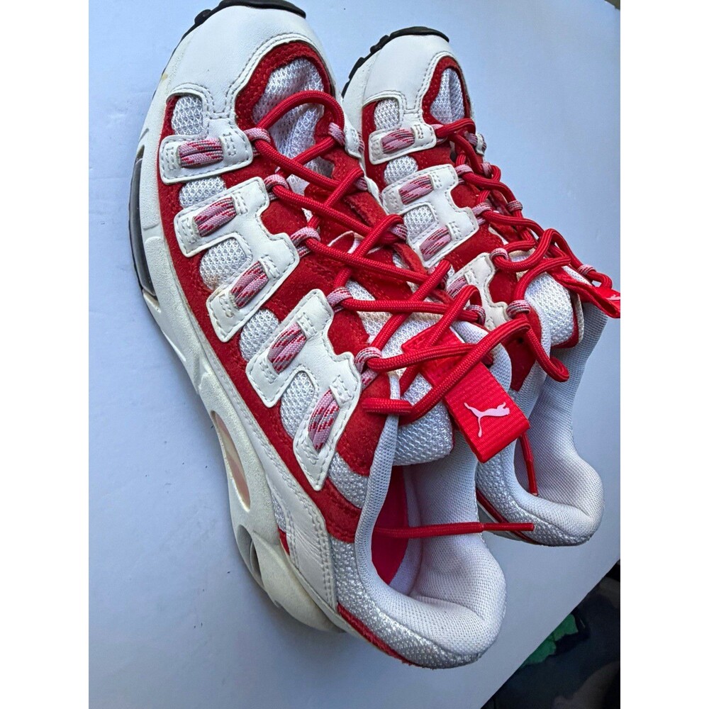 PUMA Cell Women’s White Red Low Top Lace Up Athletic Sneakers US Size 10